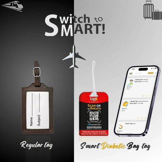 Diabetic Equipment Tag Red Color [Pack 2] - Nurse Spaghetti